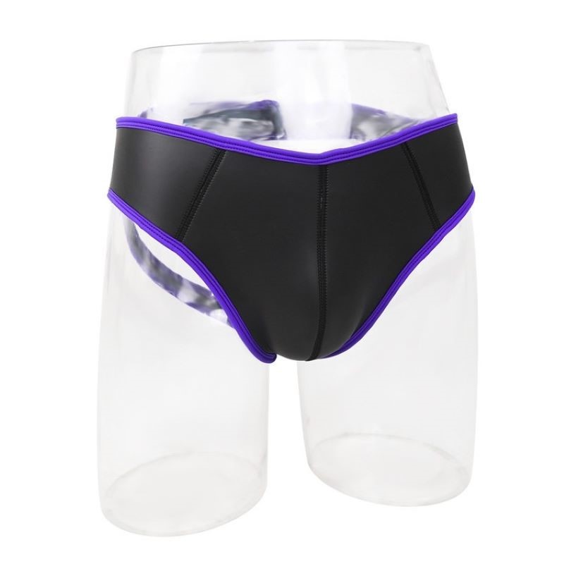 Men Sexy PU Leather Triangle B - Pouch Boxer Pouch 评论和价格